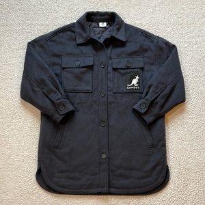 Kangol x H&M Charcoal Black Quilted Interior Oversized Twill Shirt Jacket